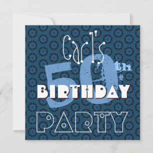 Modern 50th Birthday Blue Circles Template W360