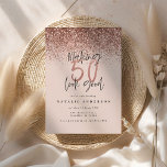 Modern 50th birthday chic typography rose gold<br><div class="desc">Modern 50th birthday chic typography rose gold effect birthday invitation. Modern script text monochrome design. Part of a collection.</div>