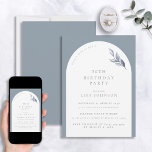 Modern 50th Birthday Dusty Blue Arch Botanical Invitation<br><div class="desc">Planning a special birthday? Let us introduce you to our Modern 50th Birthday Dusty Blue Arch Botanical Invitation - the perfect way to make your event one to remember. Its dusty blue background and stylish white arch are perfectly complemented by elegant watercolor botanical accents, creating an invitation that is truly...</div>