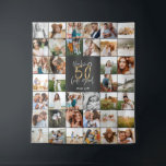 Modern 50th birthday multi photo script gift fleec tapestry<br><div class="desc">Modern minimal multi photo script 50th birthday fleece blanket gift. Ideal gift available for mums,  dads,  grand,  grandad of any family member. Stunning elegant script text. Black,  white and gold design.</div>