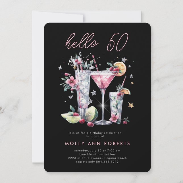 Modern 50th Birthday Party Invitation  (Front)