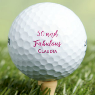  Modern 50th birthday party simple pink golf balls