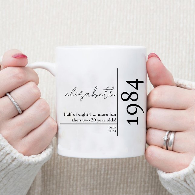 Modern 50th Milestone Birthday Script Name Party Two-Tone Coffee Mug (Modern 50th Milestone Birthday Script Name Party Two-Tone Coffee Mug)