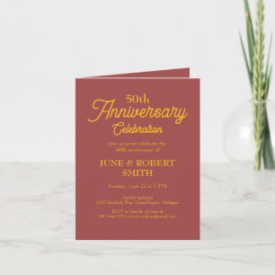 Modern 50th wedding anniversary invitation