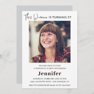 Modern 57th birthday invitations for her Photo