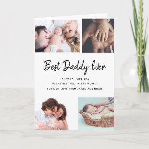 Modern 5 Photo Collage dad Happy Father's Day Card