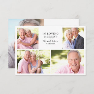 Modern 5 Photo Collage Funeral  Thank You Card