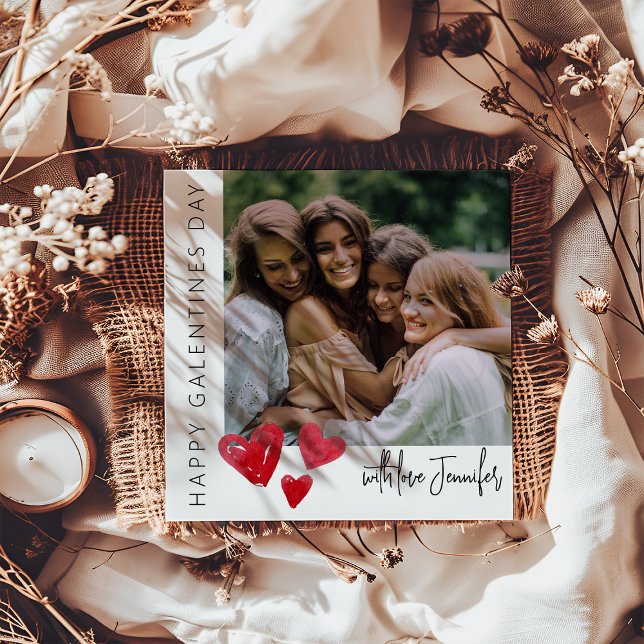 Modern 5 Photo Collage | Galentines Day Holiday Card (Creator Uploaded)