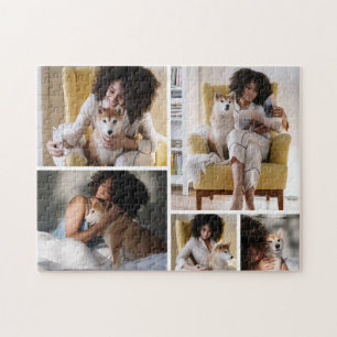Modern 5 Photo Collage Jigsaw Puzzle