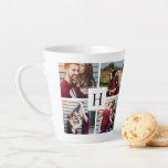 Modern 5-Photo Collage Latte Mug<br><div class="desc">Modern monogrammed photo collage personalised coffee mug. Use your favourite photos to make a beautiful keepsake for yourself or a special gift for a friend or family member.</div>