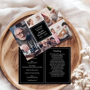 Modern 5-Photo In Loving Memory Funeral/Memorial Programme
