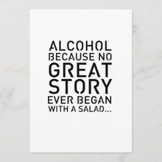 Modern 5x7 Table Sign Alcohol Because Invitation