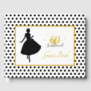Modern 60 & SENSATIONAL 60th Birthday Polka Dot Guest Book