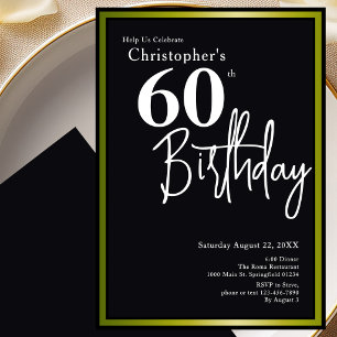 Modern 60th Birthday Invitation Elegant Black Gold
