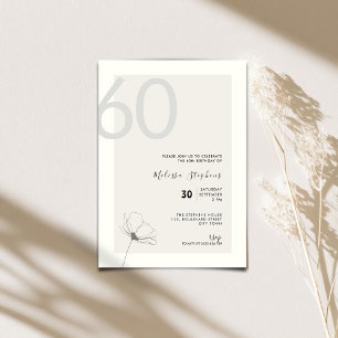 Modern 60th Birthday Invitation - Minimal Style