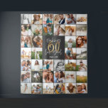Modern 60th birthday multi photo script gift fleec tapestry<br><div class="desc">Modern minimal multi photo script 60th birthday fleece blanket gift. Ideal gift available for mums,  dads,  grand,  grandad of any family member. Stunning elegant script text. Black,  white and gold design.</div>