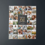 Modern 60th birthday multi photo script gift  tapestry<br><div class="desc">Modern minimal multi photo script 60th birthday tapestry. Ideal gift available for mums,  dads,  grand,  grandad of any family member. Stunning elegant script text. Black,  white and gold design.</div>
