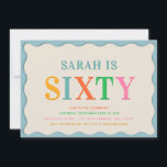 Modern 60th Birthday Party Invitation<br><div class="desc">A festive and colourful 60th birthday party invitation.</div>