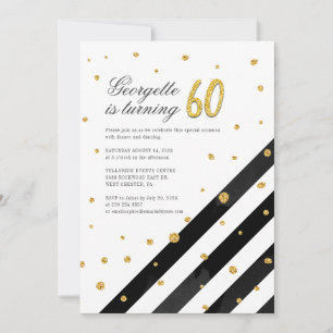 Modern 60th Birthday Script Invitation