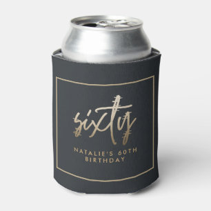 Modern 60th birthday simple stylish elegant script can cooler