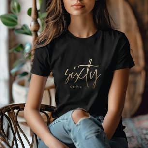 Modern 60th birthday simple stylish elegant script T-Shirt