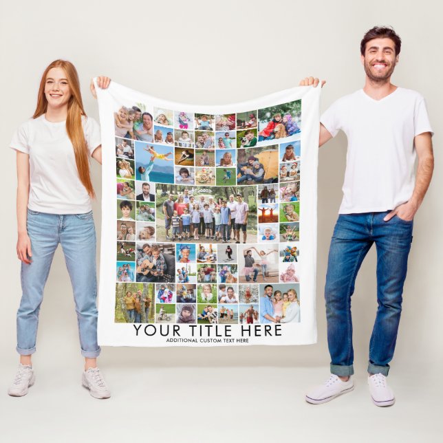 Modern 61 Photo Collage Custom Title Colour Fleece (In Situ)