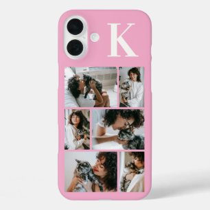 Modern 6 Pet Photo Pink iPhone 16 Plus Case