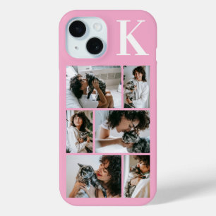 Modern 6 Pet Photo Pink iPhone 15 Case