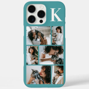 Modern 6 Pet Photo Teal iPhone 16 Pro Max Case