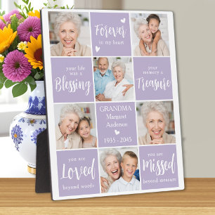 Modern 6 Photo Collage Family Memorial Poem Plaque