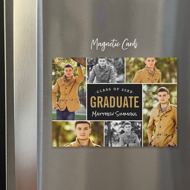 Modern 6 Photo Collage Graduation Announcements (Creator Uploaded)