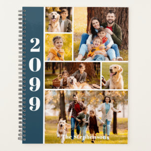 Modern 6 Photo Collage Personalised Custom Colours Planner
