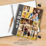 Modern 6 Photo Collage Personalised Planner<br><div class="desc">Create your own personalised planner utilising this easy-to-upload photo collage template with 6 pictures on the front with year, your family name, your name or other custom text and a full-size photo on the back cover. CHANGES: You can change the background and rectangle fill colours as well as any text...</div>