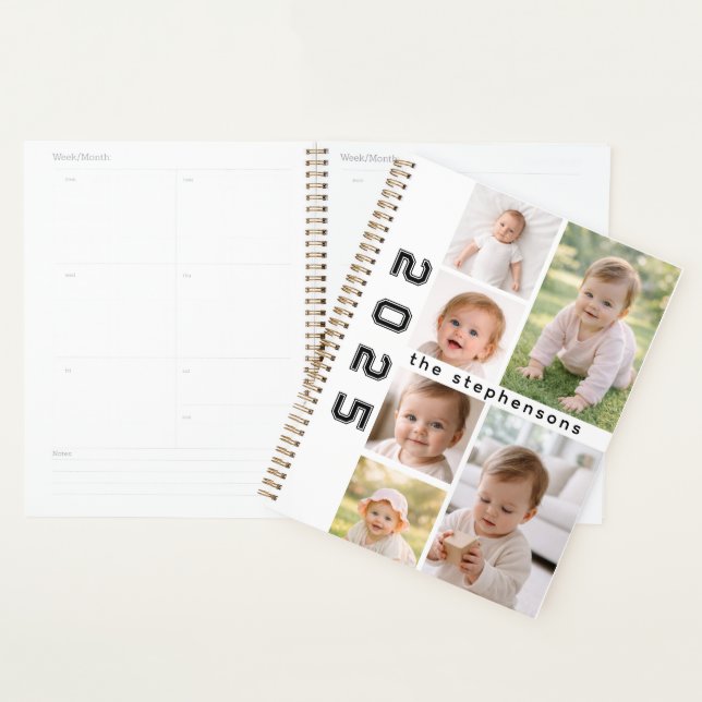 Modern 6 Photo Collage Personalized Planner (Display)