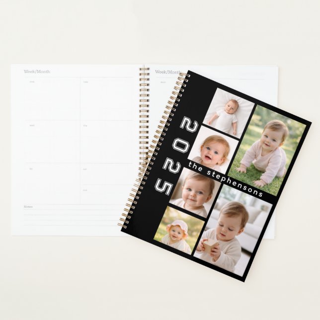 Modern 6 Photo Collage Personalized Planner (Display)