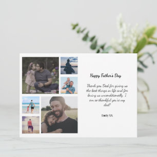 Modern 6 photo Father's day greeting card