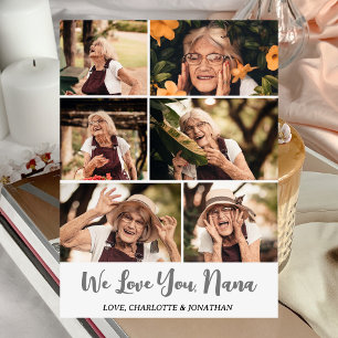 Modern 6 Photo Storyboard We Love You Nana Holiday Card