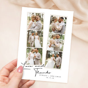 Modern 6 Photo Wedding Thank You Card