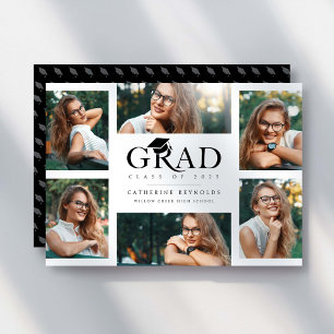 Modern 6 Photos Graduation Announcement 