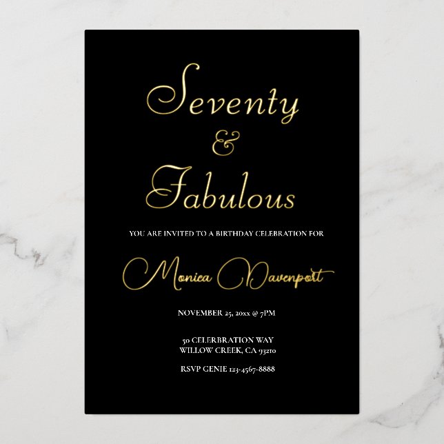 Modern 70 and Fabulous 70th Birthday Party (Front)