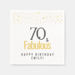 Modern 70 and Fabulous Birthday Napkin