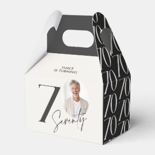 Modern 70th Birthday Photo Minimal Milestone Favour Box