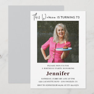 Modern 73rd birthday invitations for her Photo
