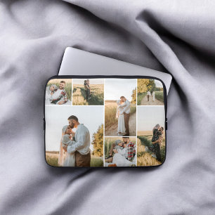 Modern 7 Photo Collage Laptop Sleeve