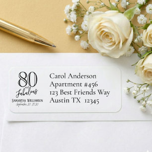 Modern 80 and Fabulous Bold Name Date Birthday 