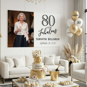 Modern 80 and Fabulous Bold Name Date Birthday Poster