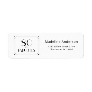 Modern 80 & Fabulous Birthday Return Address