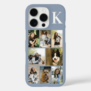 Modern 8 Pet Photo Dusty Blue iPhone 16 Pro Case