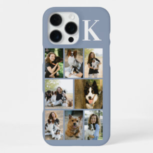 Modern 8 Pet Photo Dusty Blue iPhone 16 Pro Max Case