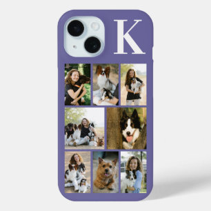 Modern 8 Pet Photo Purple iPhone 15 Case